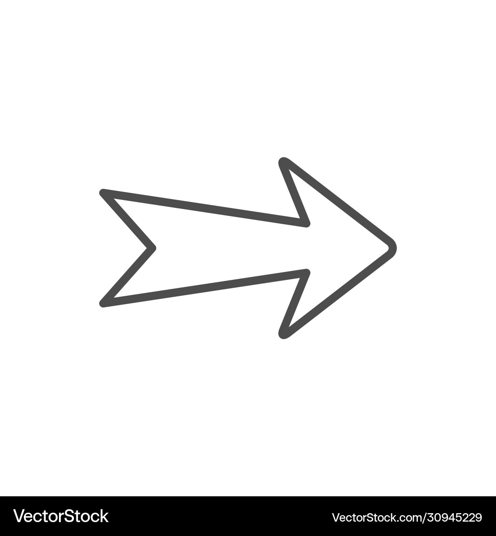 Arrow line icon and pointer sign vector image