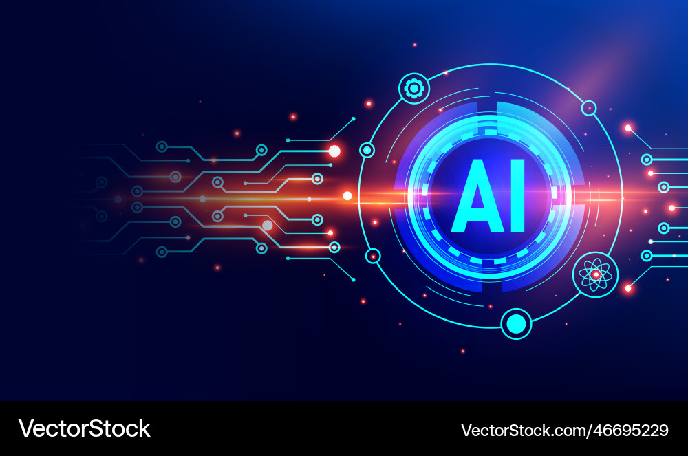 Artificial Intelligence Communication Icon vector image
