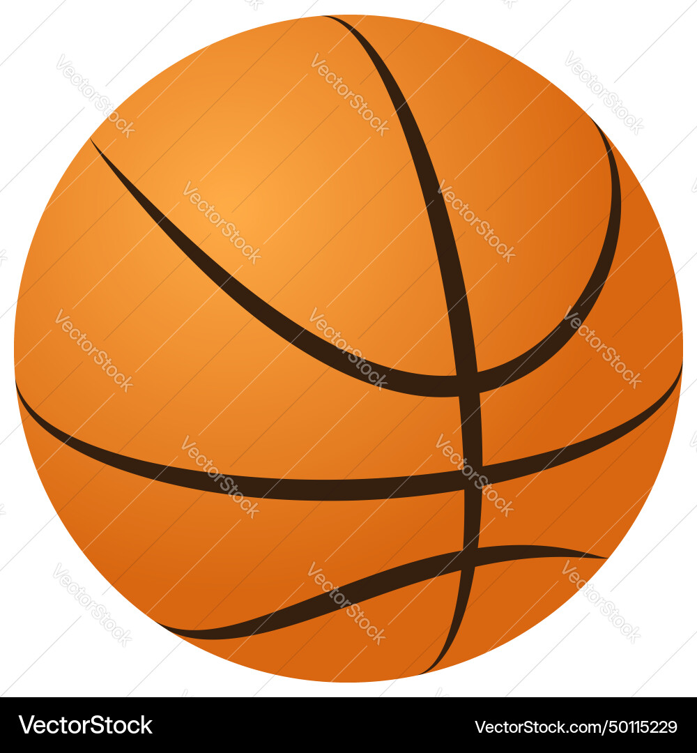 Basketball ball 3d view realistic vector image