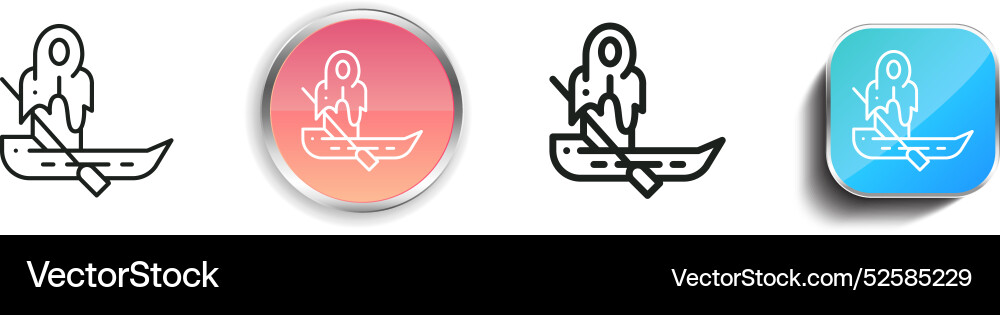 Charon icon thin linear regular and button style vector image