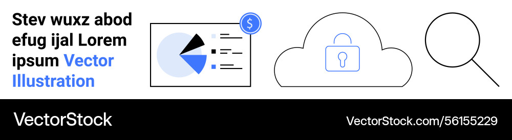 Data analytics cloud security and search concept Data analytics cloud security and search concept vector image