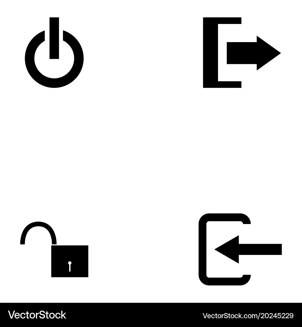Exit icon set vector image