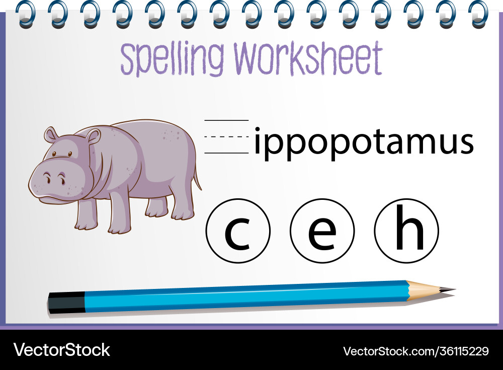Finden Sie fehlenden Brief mit Hippopotamus Finden Sie fehlenden Brief mit Hippopotamus vektorbild