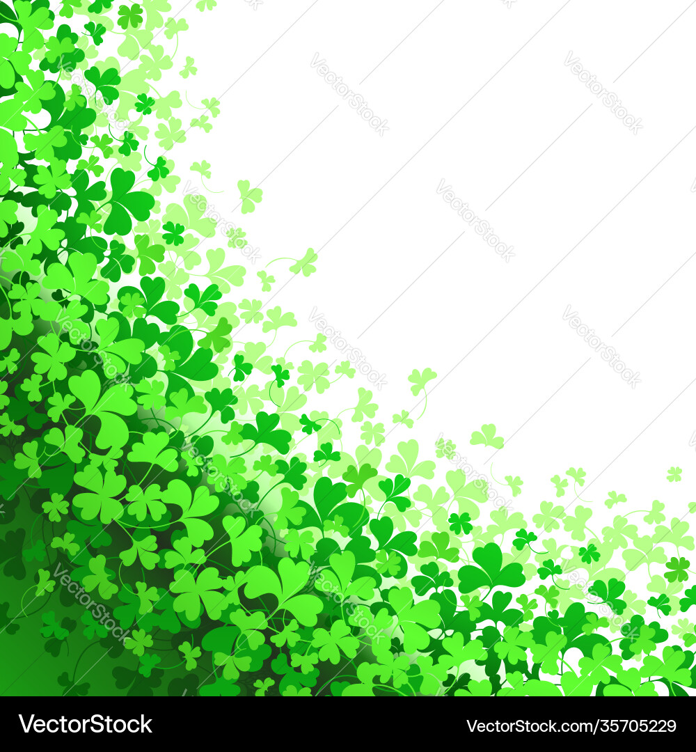 Frame with green clover background Vector Image