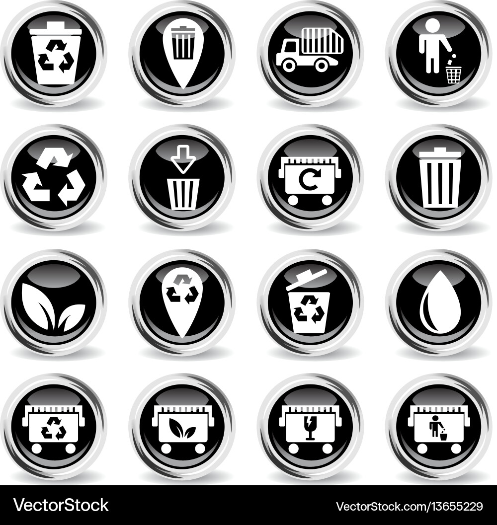 Garbage icon set Vector Image