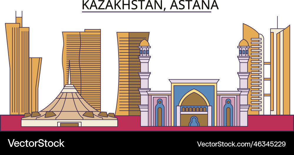 Kasachstan astana Tourismus Sehenswürdigkeiten Stadt Kasachstan astana Tourismus Sehenswürdigkeiten Stadt vektorbild