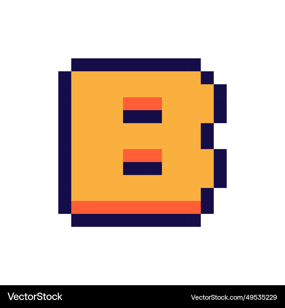 Pixel 3d retro arcade game style font vector image
