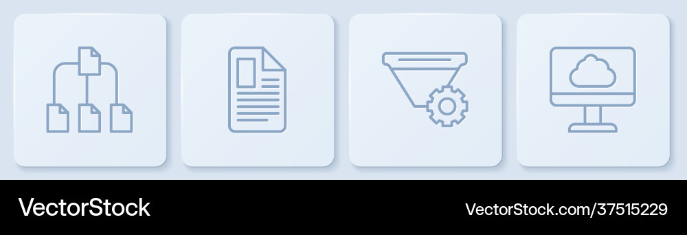 Set line folder tree filter setting file Set line folder tree filter setting file vector image