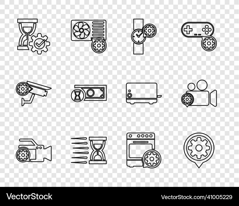 Set line video camera setting wrist Vector Image