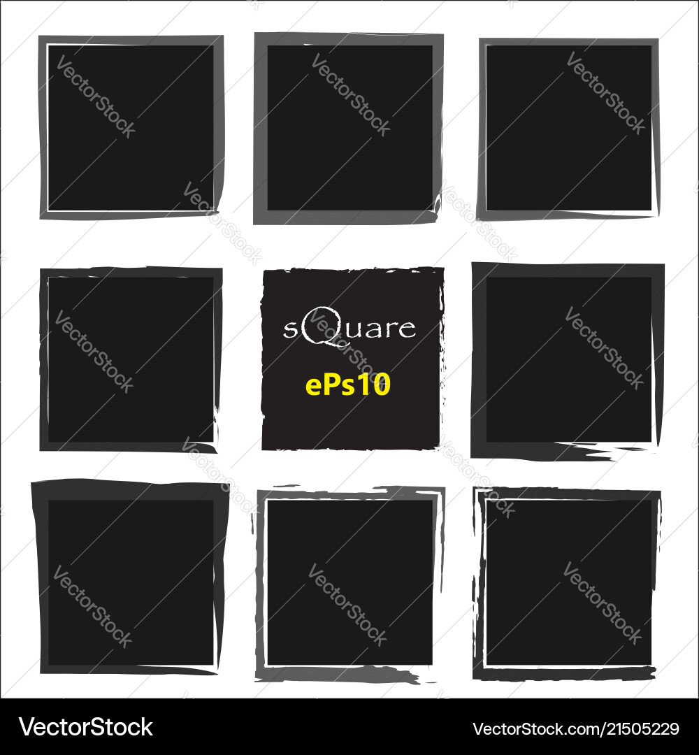 Set of empty scribble square frame design Set of empty scribble square frame design Vector Image