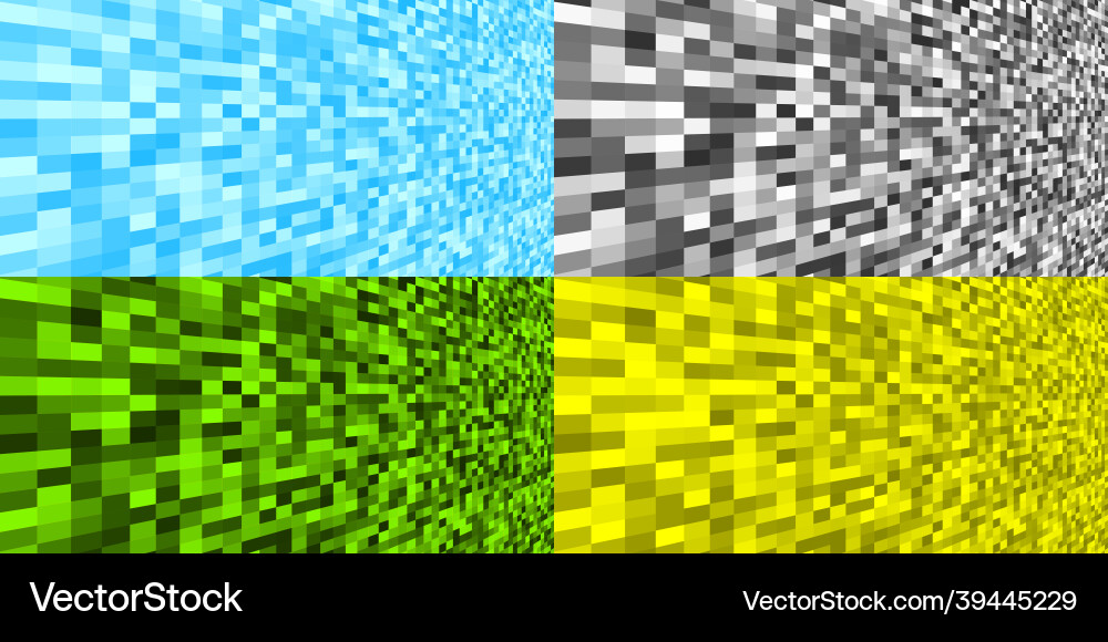 Set of pixel texture background in perspective Set of pixel texture background in perspective vector image
