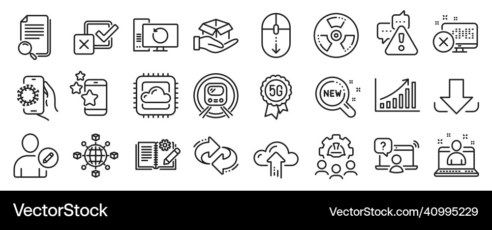 Set of technology icons such as cloud computing Vector Image