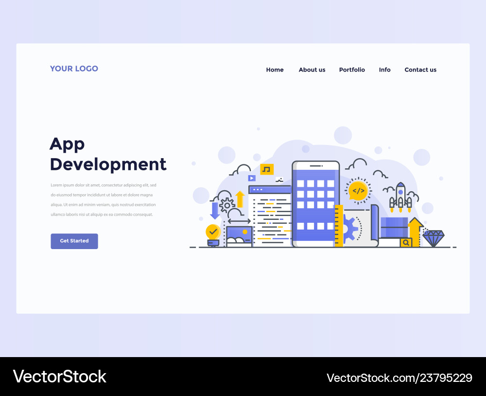 Web design flat template concept app development vector image