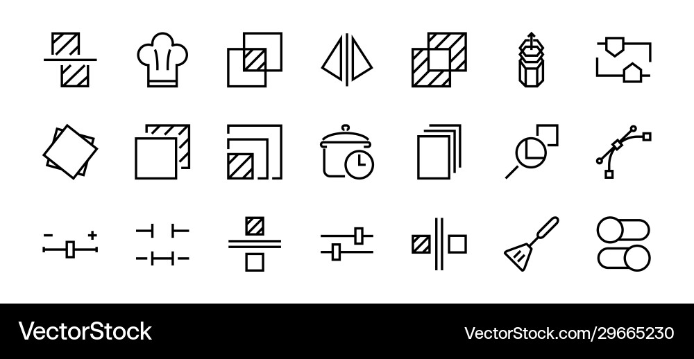 A simple set image editing related line Vector Image