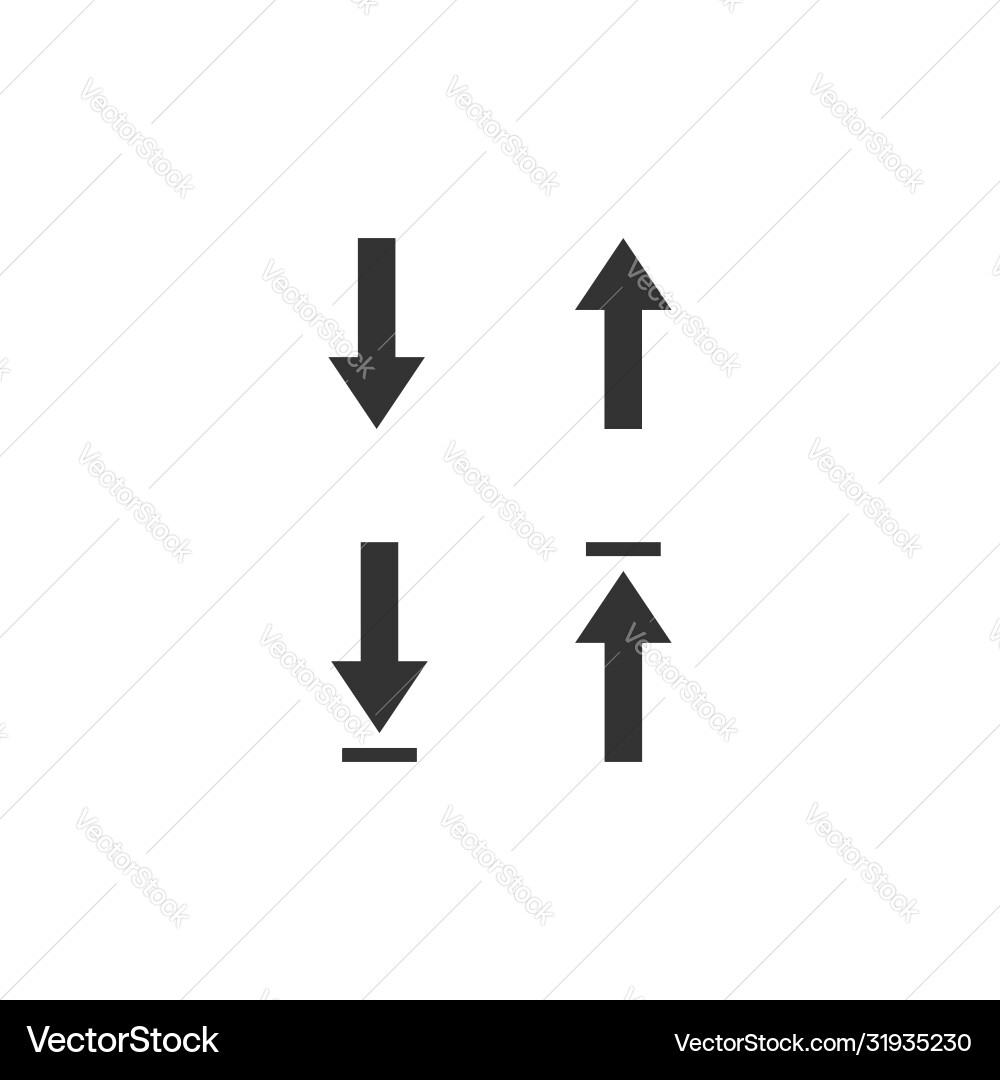 Arrow up and down set design template Vector Image