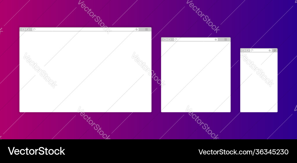 Browser window isolated on white background vector image