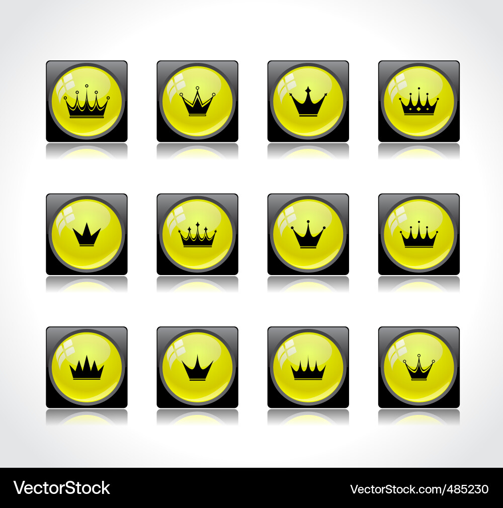 Buttons for web with crowns Vector Image