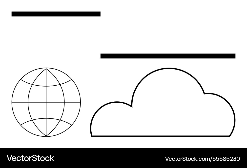 Cloud storage icon with globe and parallel lines Cloud storage icon with globe and parallel lines vector image