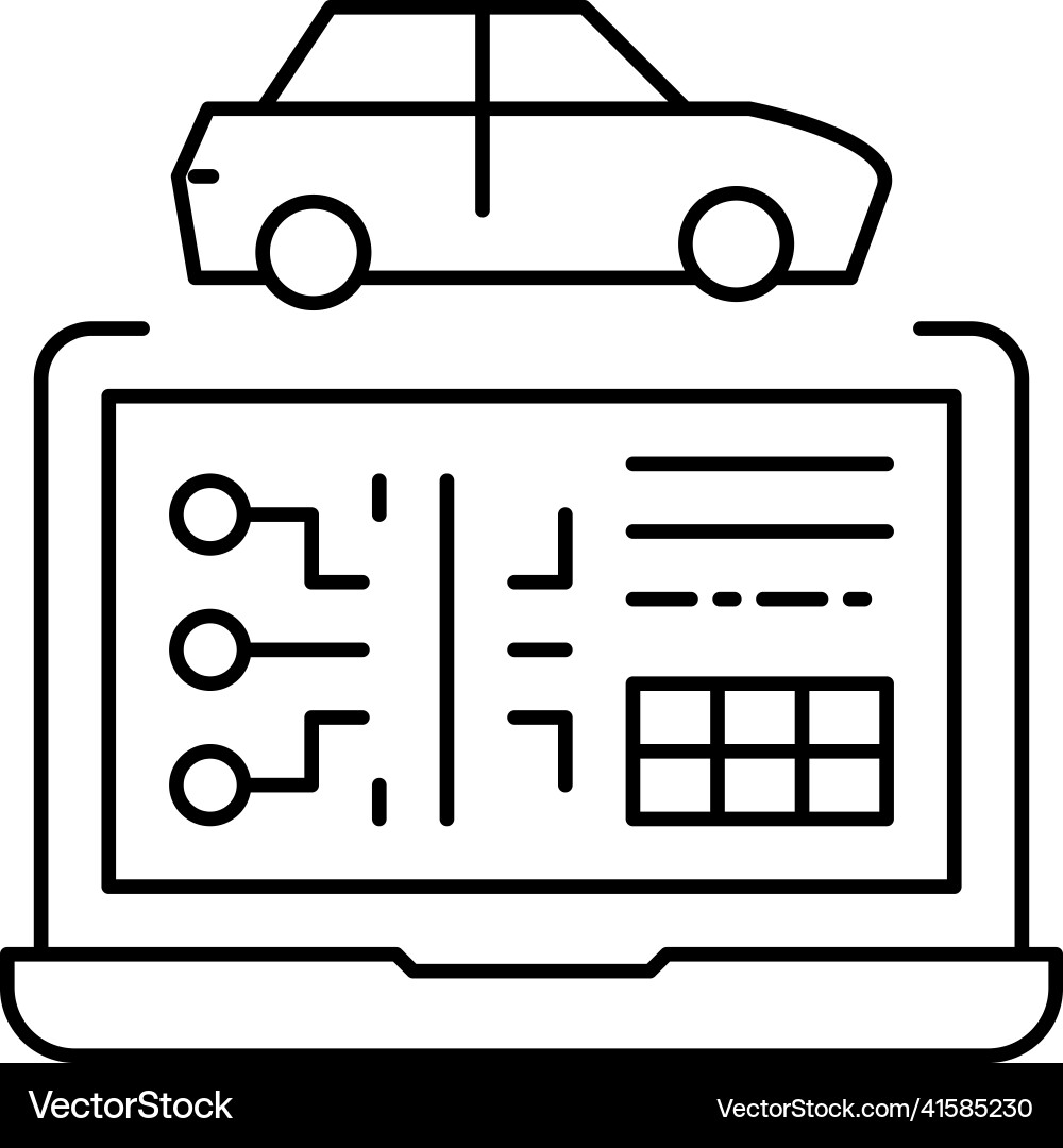 Computer diagnostics line icon isolated Vector Image