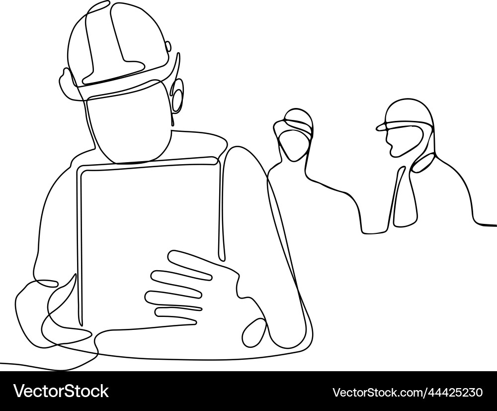 Construction manager and engineer working Vector Image