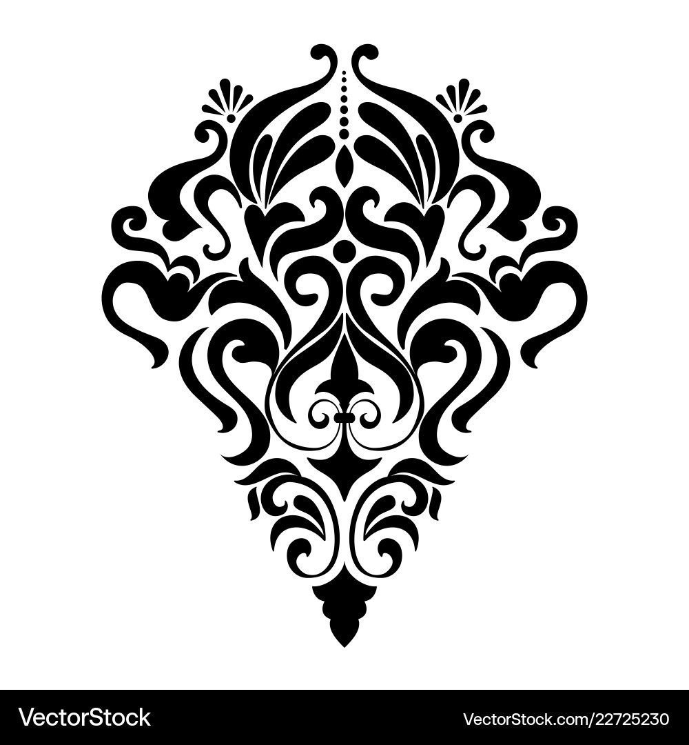Damask element isolated central Damask element isolated central vector image