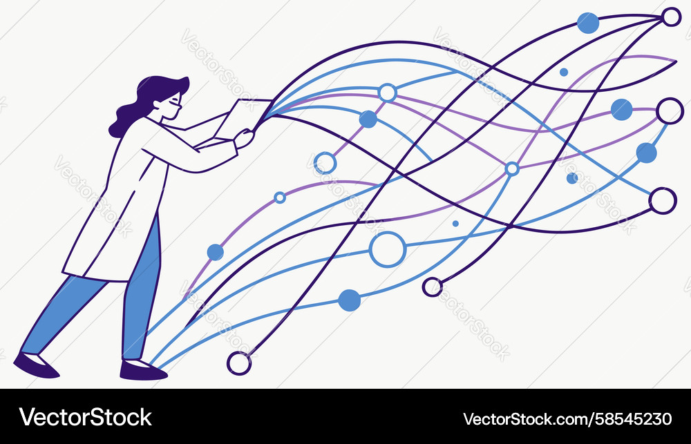 Data Stream Manipulation Scientist Vector Image