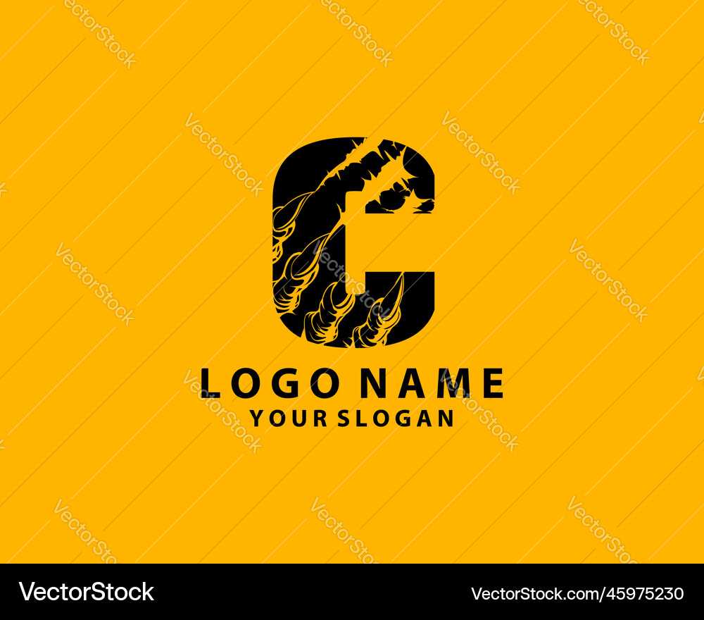 Grunge initial letter c icon scratch effect Grunge initial letter c icon scratch effect Vector Image