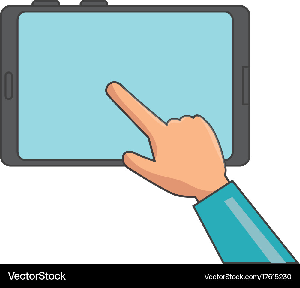 Hand user with smartphone isolated icon Vector Image