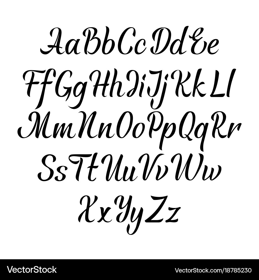 Handwritten Calligraphy Script Font Vector Image