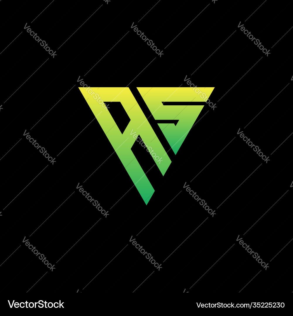 Initial triangle logo monogram with shape vector image