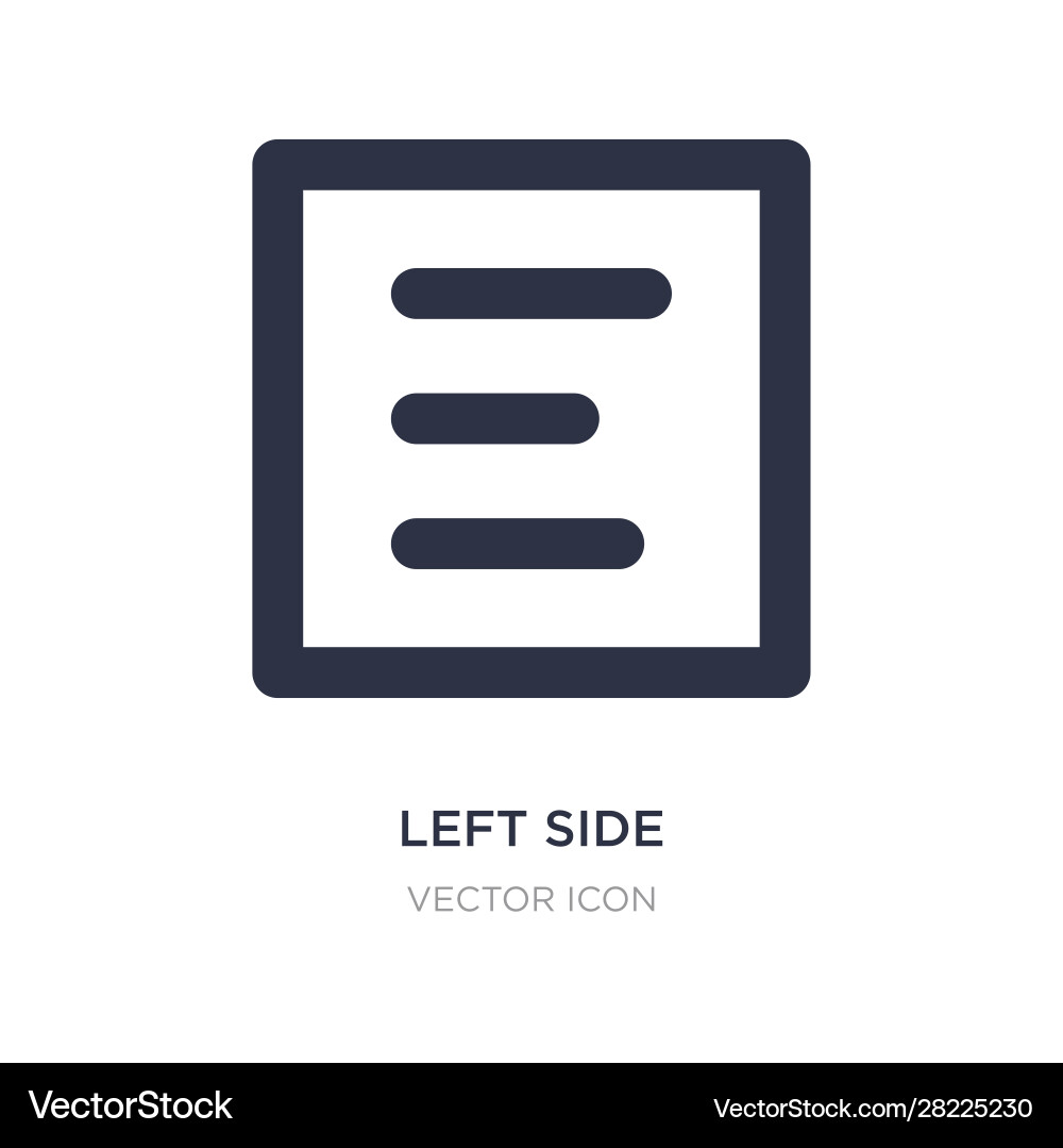 Left side alignment icon on white background vector image