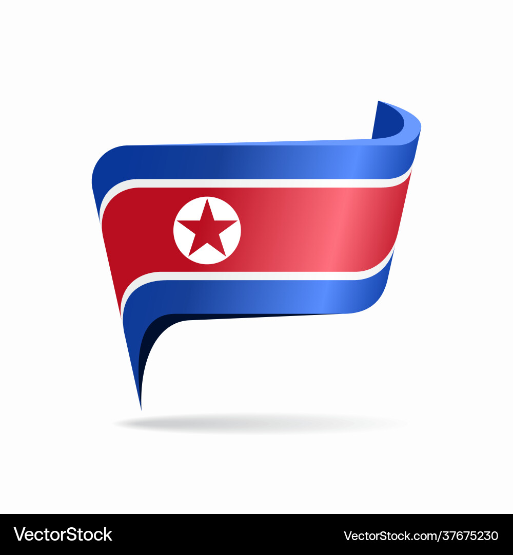 North Korea Flag Pointer Map vector image