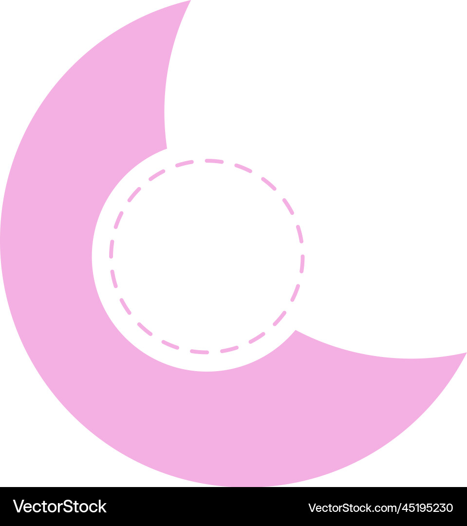 Pink crescent shape with circle design element Pink crescent shape with circle design element vector image