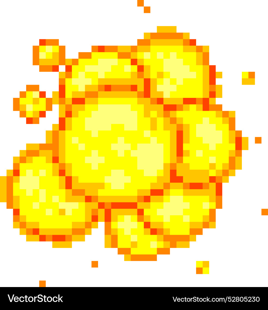 Pixel art explosion bang 8-bit retro game style Pixel art explosion bang 8-bit retro game style Vector Image