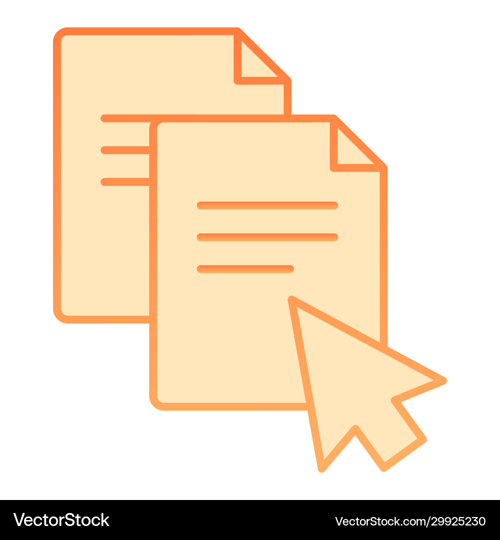 Pointer on document flat icon file with cursor vector image