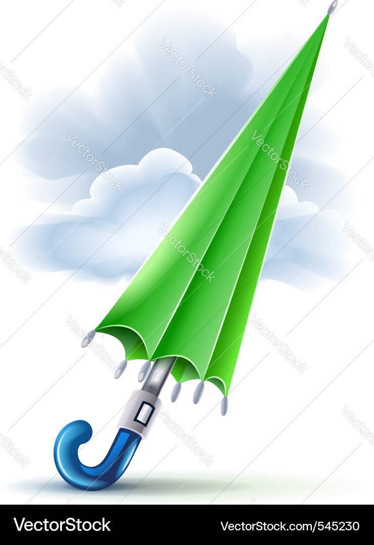 Rainy Day Umbrella and Clouds Vector Image