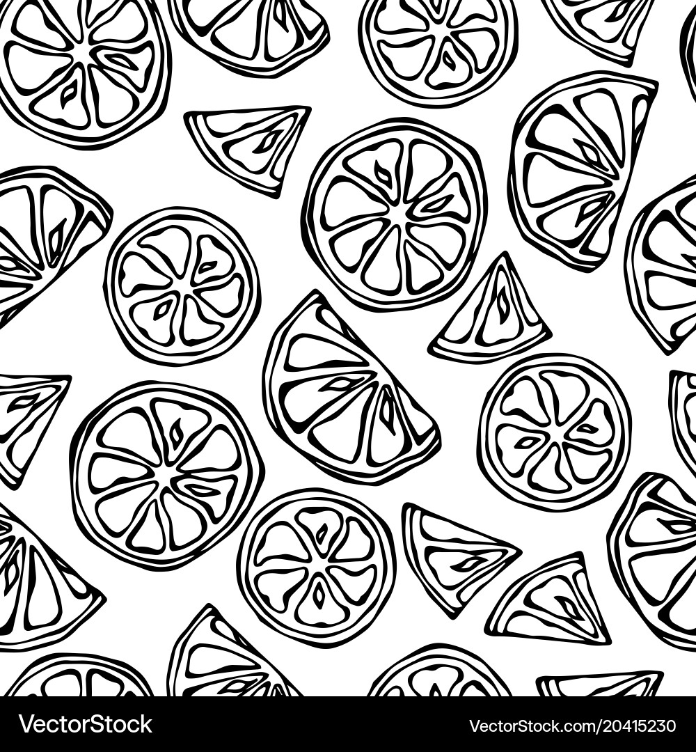 Seamless endless pattern of citrus lemon lime Vector Image