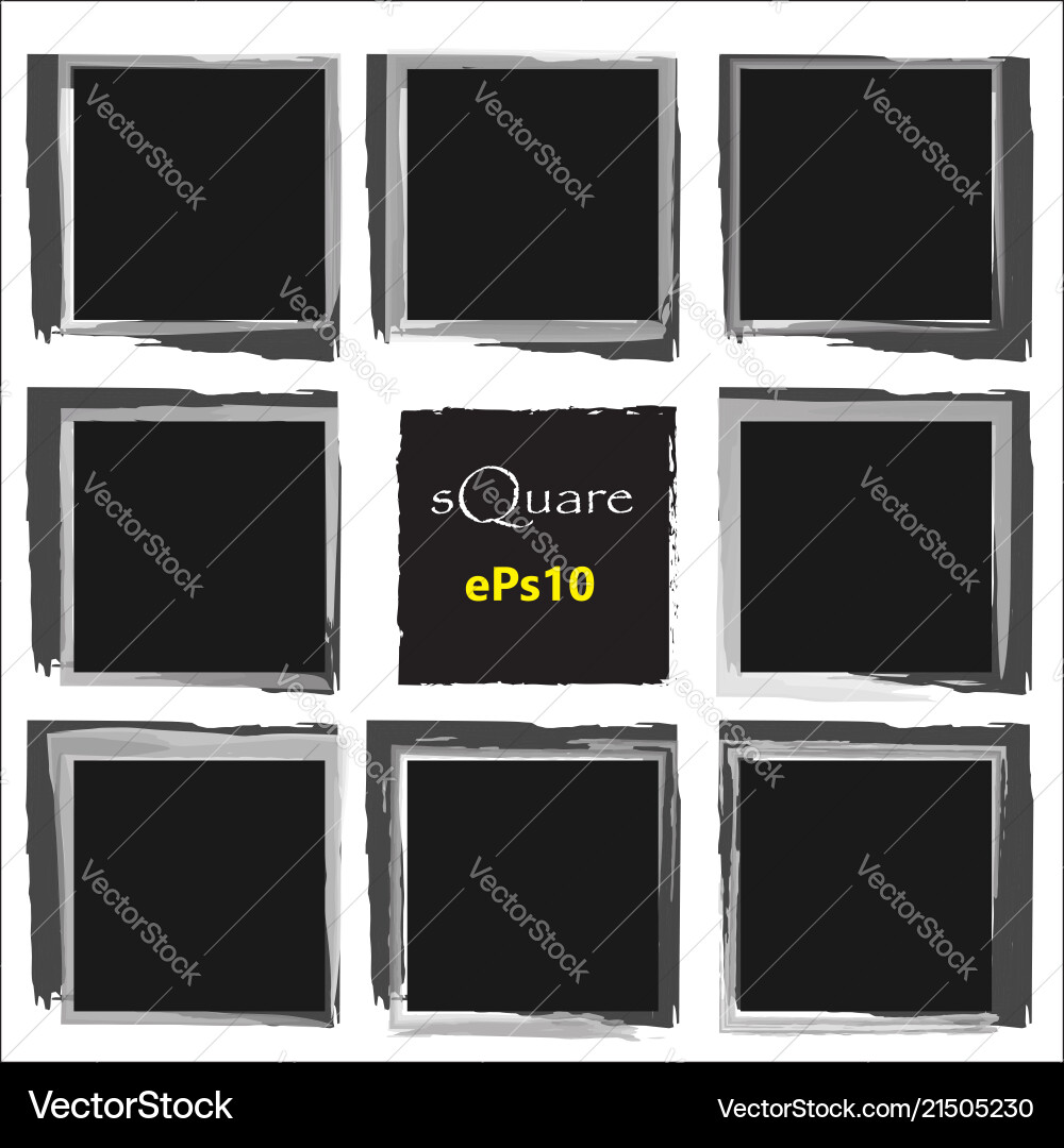 Set of empty scribble square frame design Vector Image