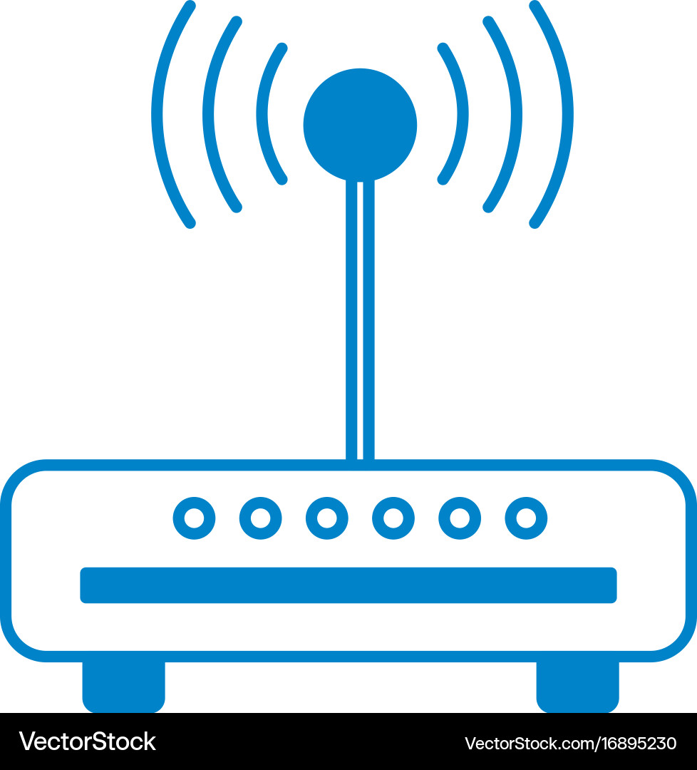 Silhouette router wifi connection network Vector Image