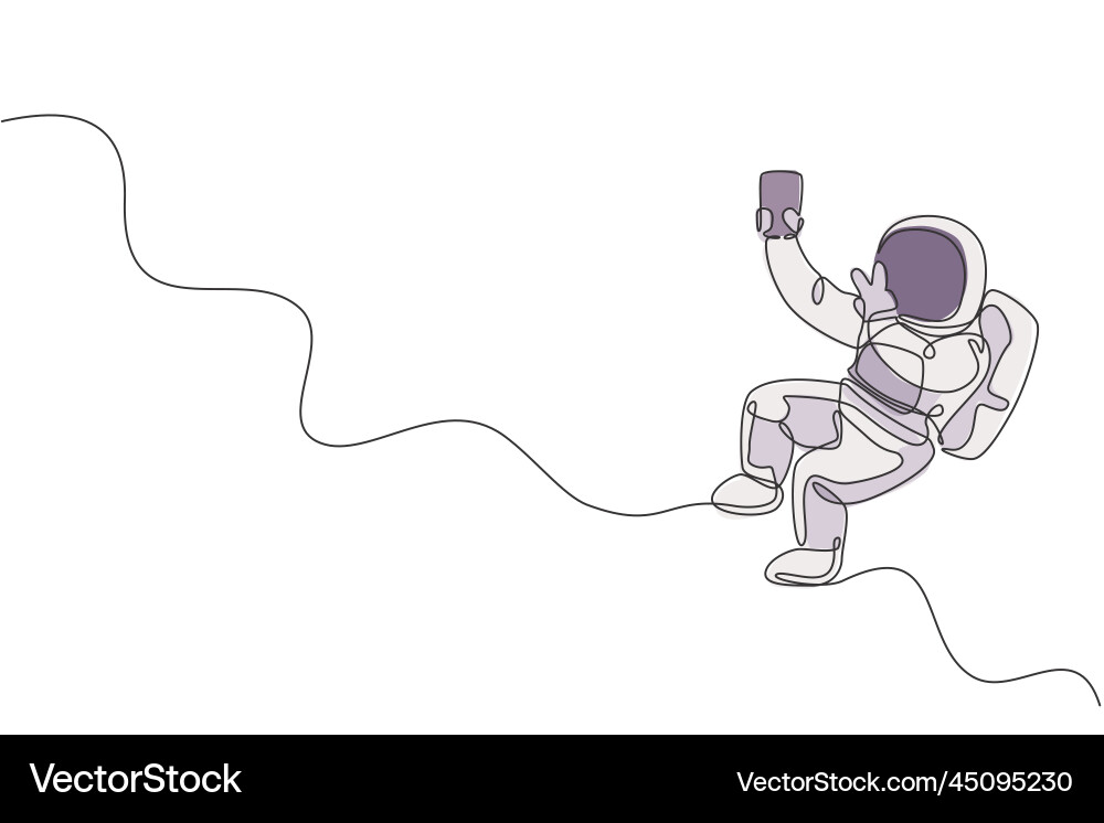 Single continuous line drawing of floating Single continuous line drawing of floating Vector Image
