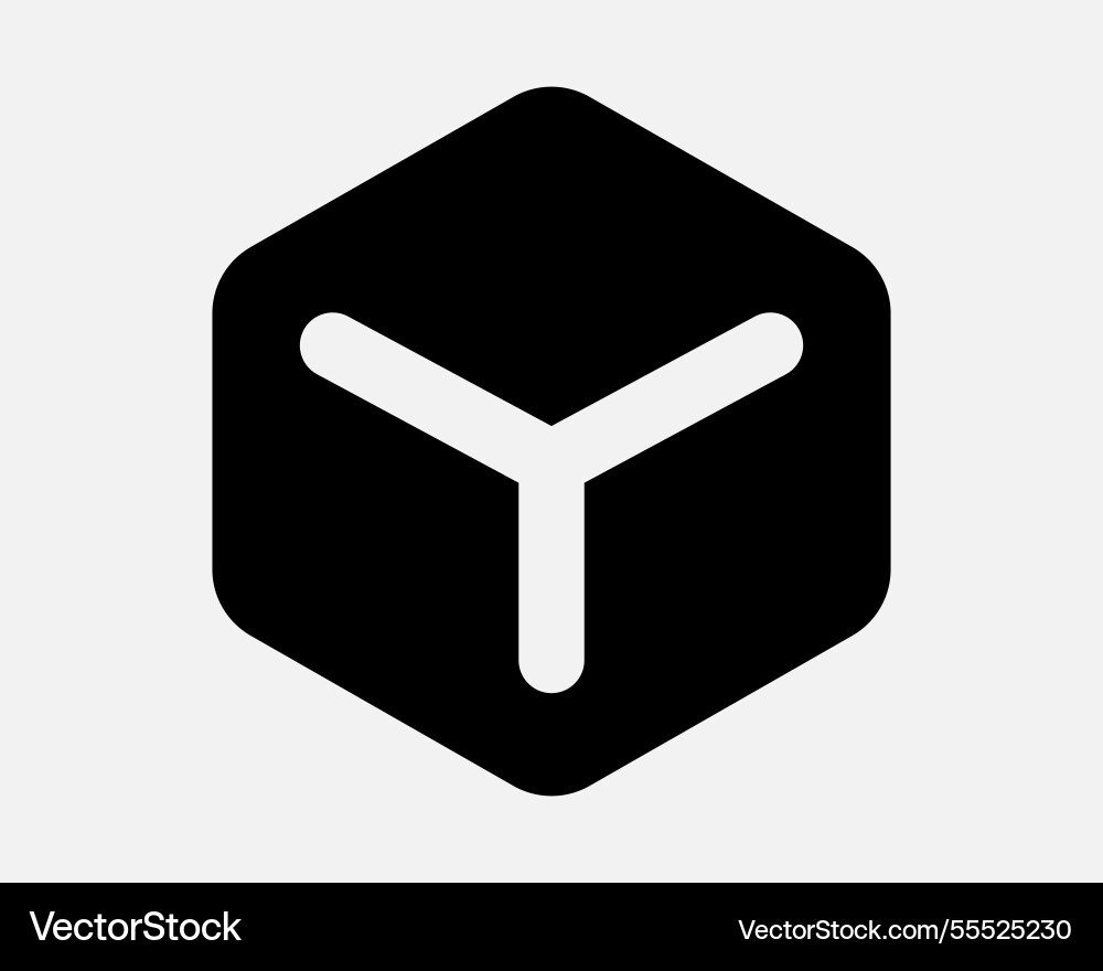 Solid 3d box cube icon Solid 3d box cube icon vector image