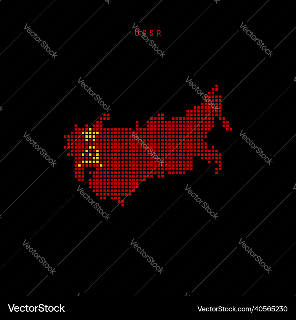 Square dots pattern map of soviet union ussr Vector Image