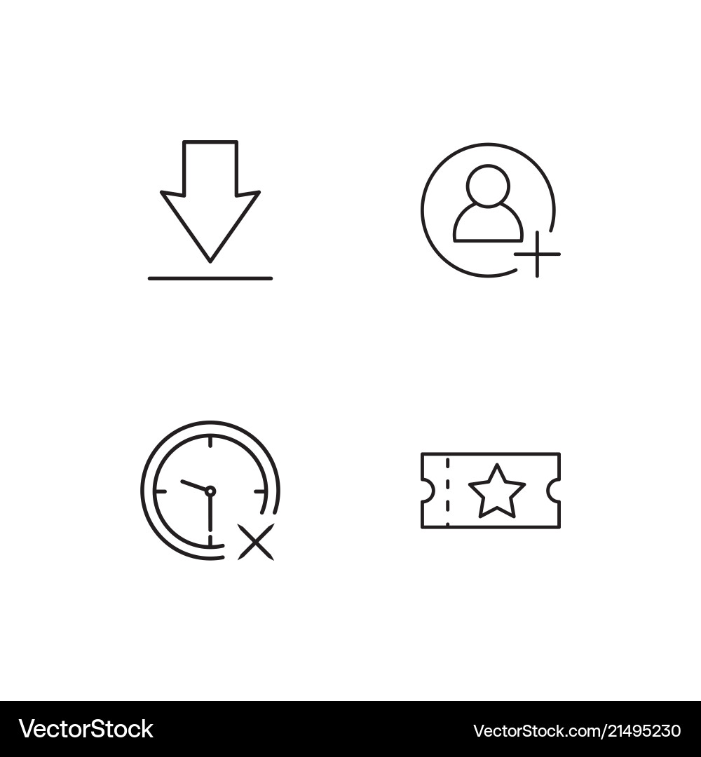 Time linear icons set simple outline Vector Image