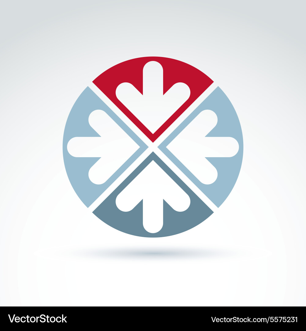 Abstract emblem with four multidirectional arrows Vector Image