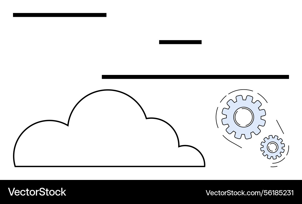 Cloud computing concept with and cogwheels Cloud computing concept with and cogwheels vector image