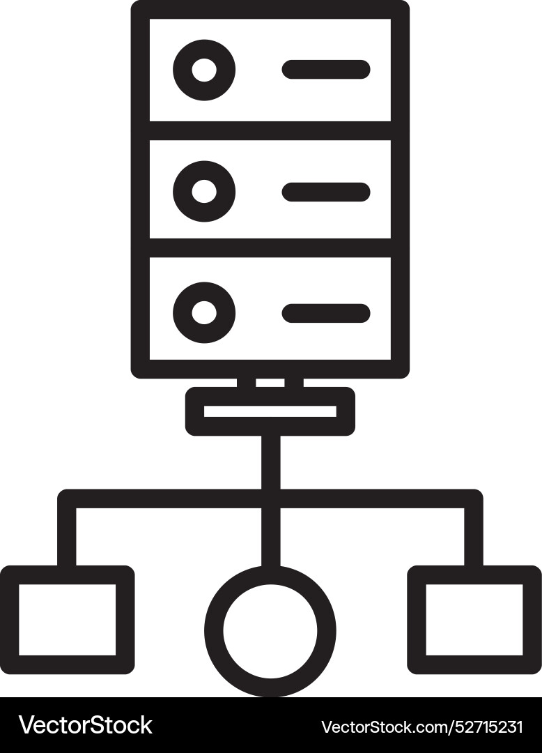 Cluster computing line icon design vector image