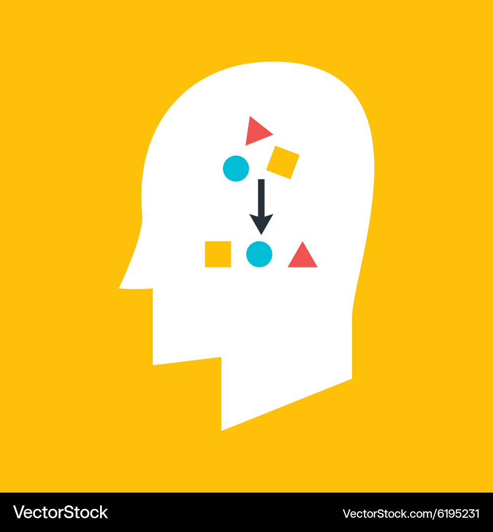 Man sorting something in his head vector image