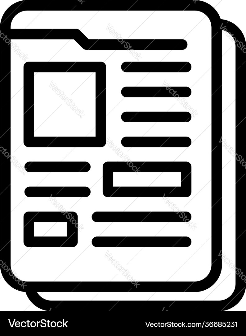 Menu interface icon outline style vector image