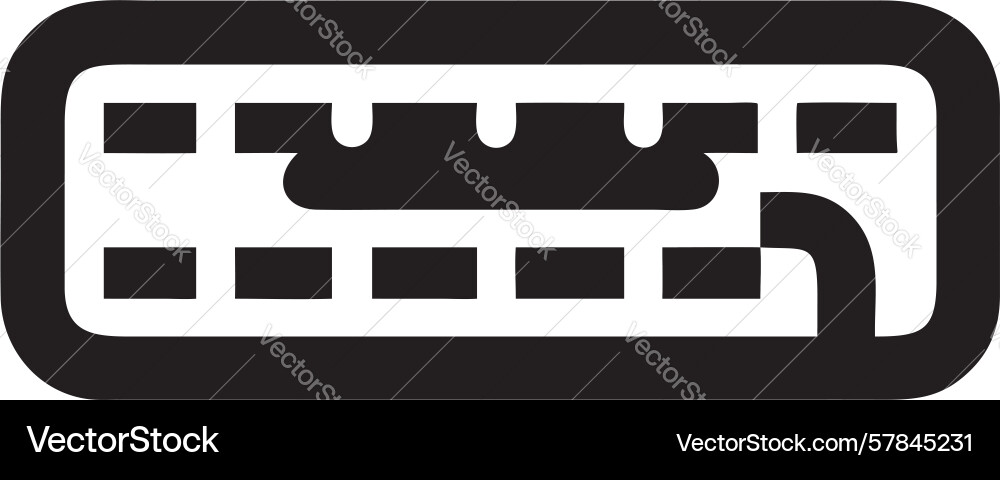 Minimalist keyboard peripheral device icon design vector image