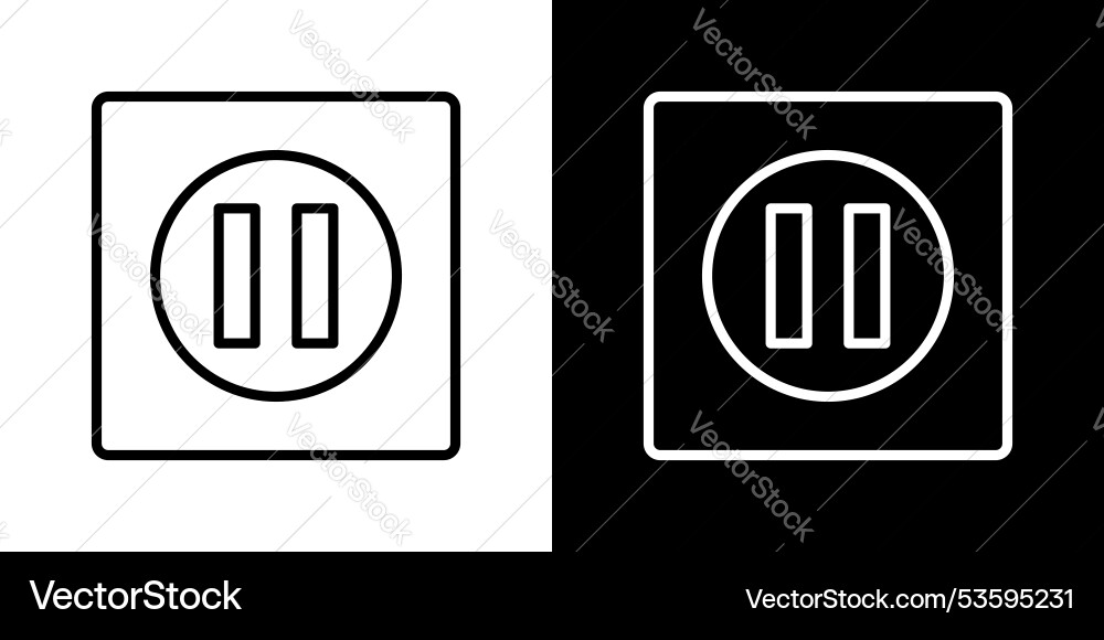 Round socket thin line icon set Vector Image